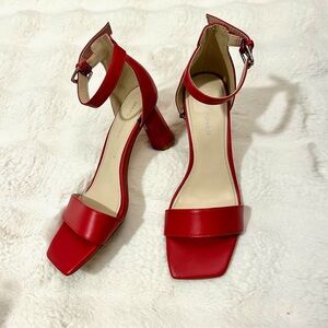 Marc Fisher Red Ankle Strap Heels